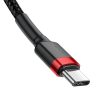 Baseus Cafule USB-C / USB-C töltő- és adatkábel, 60W, 1m, fekete-piros