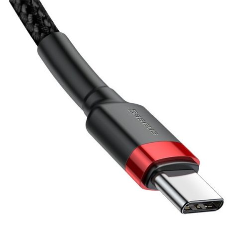 Baseus Cafule USB-C / USB-C töltő- és adatkábel, 60W, 1m, fekete-piros