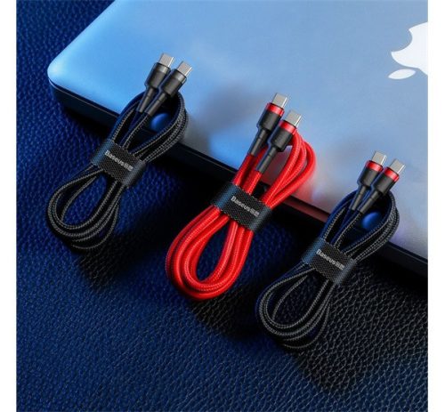 Baseus Cafule USB-C / USB-C töltő- és adatkábel, 60W, 1m, fekete-piros