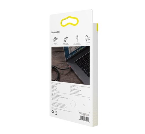Baseus Cafule USB-C / USB-C töltő- és adatkábel, 60W, 1m, fekete-piros