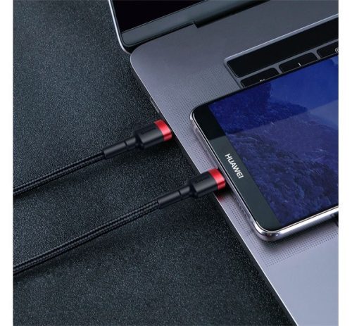 Baseus Cafule USB-C / USB-C töltő- és adatkábel, 60W, 1m, fekete-piros