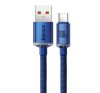 Baseus Crystal Shine USB / USB-C töltő- és adatkábel, 5A, 1,2m, kék