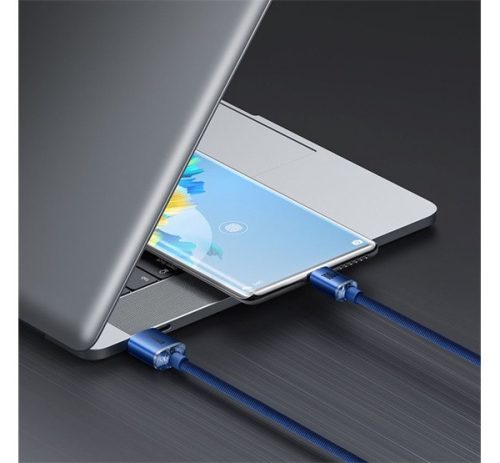 Baseus Crystal Shine USB / USB-C töltő- és adatkábel, 5A, 1,2m, kék
