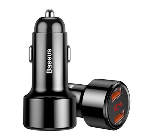 Baseus Magic autós szivargyújtó töltő 2xUSB-A QC 3.0 45W, fekete, CCMLC20A-01
