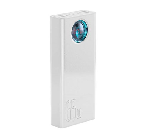 Baseus Amblight Power bank / külső akkumulátor, 30000mAh, 4xUSB, USB-C, 65W, fehér