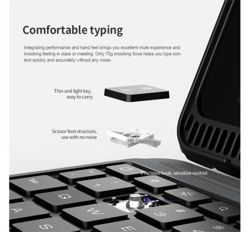 Nillkin Bumper Combo Apple iPad 10.2" billentyűzetes flip tok, fekete