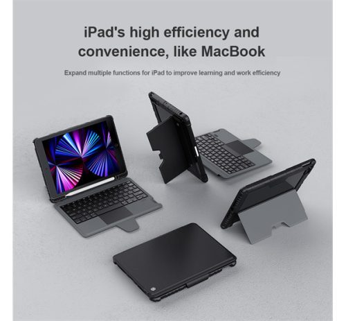 Nillkin Bumper Combo Apple iPad 10.2" billentyűzetes flip tok, fekete