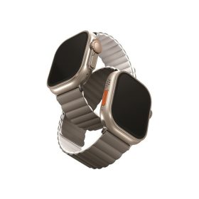   Uniq Revix mágneses szilikon szíj Apple Watch 42/44/45/49mm, szürke/fehér