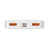 Baseus Bipow Power bank / külső akkumulátor, 10000mAh, 2xUSB, 1xUSB-C, 20W, fehér