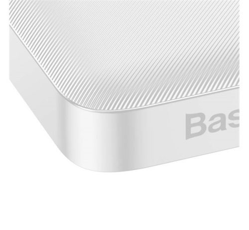 Baseus Bipow Power bank / külső akkumulátor, 10000mAh, 2xUSB, 1xUSB-C, 20W, fehér