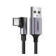 Ugreen USB-C / USB gyorstöltő derékszögű töltő- és adatkábel, 1m, fekete-szürke