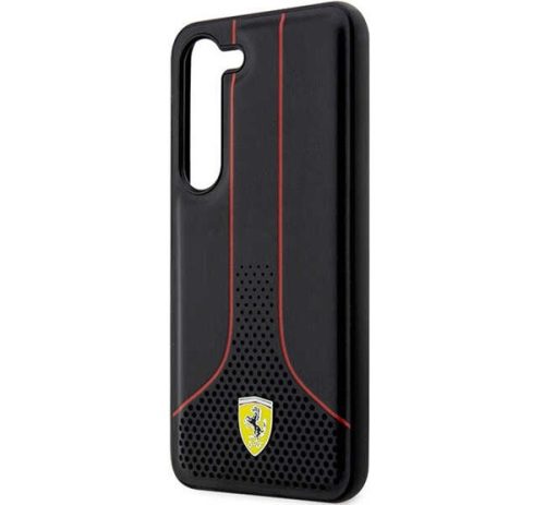 Ferrari Perforated 296 P Samsung Galaxy S23+ hátlap tok, fekete