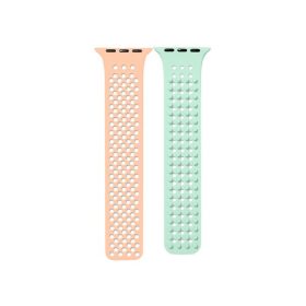   Phoner Spike Apple Watch szilikon szíj, 49/45/44/42mm, papya/pisztácia