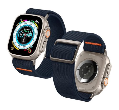 Spigen Lite Fit Ultra Apple Watch Ultra 3 / 2 / 1 49mm / 10 /  9 / 8 / 7 45mm / SE / 6 / 5 / 4 44mm / 3 / 2 / 1 42mm szövet szíj, tengerészkék