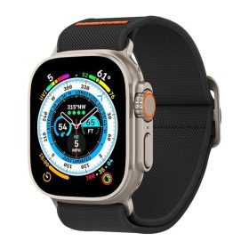   Spigen Lite Fit Ultra Apple Watch Ultra 3 / 2 / 1 49mm / 10 /  9 / 8 / 7 45mm / SE / 6 / 5 / 4 44mm / 3 / 2 / 1 42mm szövet szíj, fekete