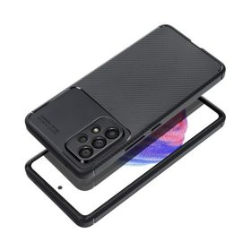   Forcell Carbon Premium Samsung Galaxy A34 5G karbon mintás szilikon tok, fekete