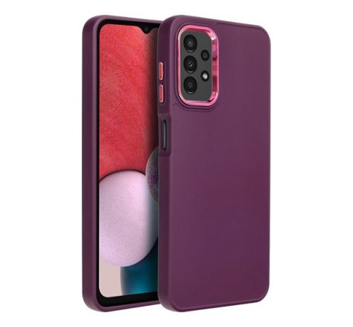Frame Samsung Galaxy A13 4G közepesen ütésálló tok kameravédő kerettel, lila