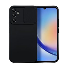   Slide Samsung Galaxy A34 5G, kameravédős szilikon tok, fekete