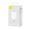 Baseus GaN5 Pro hálózati töltő 2xUSB-C + USB-A, USB-C-USB-C kábellel, 65W, fehér