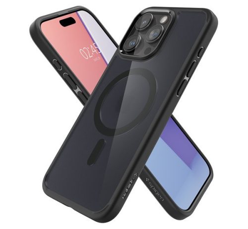 Spigen Ultra Hybrid MagFit Apple iPhone 15 Pro tok, MagSafe, Matte Black, fekete