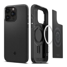   Spigen Mag Armor MagFit Apple iPhone 15 Pro tok, MagSafe, Matte Black, fekete