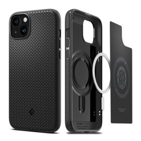   Spigen Mag Armor MagFit Apple iPhone 15 tok, MagSafe, Matte Black, fekete