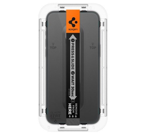 Spigen Glas.tR EZ Fit Apple iPhone 15 Pro Max Tempered kijelzővédő fólia felhelyező kerettel (2db)