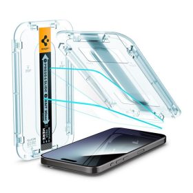   Spigen Glas.tR EZ Fit Apple iPhone 15 Pro tempered kijelzővédő fólia felhelyező kerettel (2db)