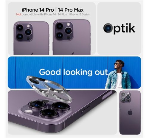 Spigen Glas.tR Optik Apple 16 Pro / 16 Pro Max / 15 Pro / 15 Pro Max / 14 Pro / 14 Pro Max Tempered kameravédő fólia (2db)