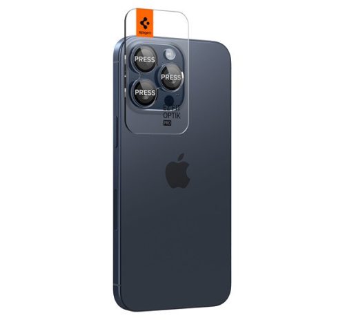 Spigen Glas.tR EZ Fit Optik Pro Apple iPhone 14 Pro / 14 Pro Max / 15 Pro / 15 Pro Max / 16 Pro / 16 Pro Max / 17 Pro / 17 Pro Max, Tempered kameralencse-védő fólia, kék titánium (2db)