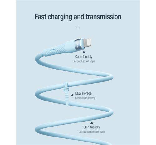Nillkin Flowspeed USB-C / Lightning  szilikon kábel, 27W, 1,2m, kék