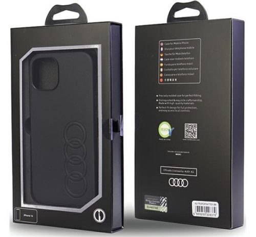 Audi Synthetic Leather Apple iPhone 13 / 14 / 15 tok, fekete