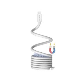   4smarts RollUp USB / USB-C mágnesesen feltekerhető töltő- és adatkábel, 1.5m, fehér