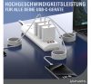 4smarts RollUp USB / USB-C mágnesesen feltekerhető töltő- és adatkábel, 1.5m, fehér