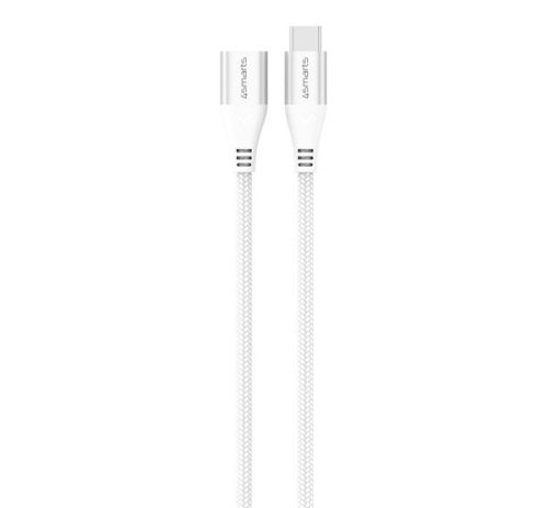 4smarts Extension USB / USB-C töltő- és adatkábel, 60W, 1.5m, fehér