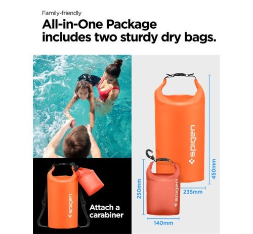 Spigen Aqua Shield A630 univerzális vízálló táska, narancssárga