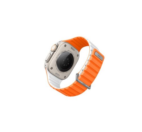 Uniq Revix Evo mágneses Apple Watch szíj, 49/45/44/42MM, narancs /fehér