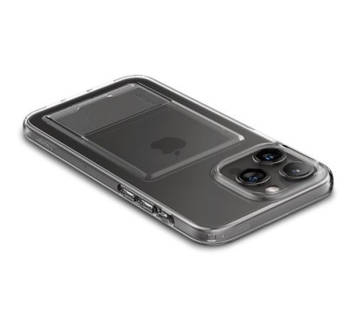 Spigen Crystal Slot Apple iPhone 15 Pro tok kártyatartóval, Crystal Clear, átlátszó