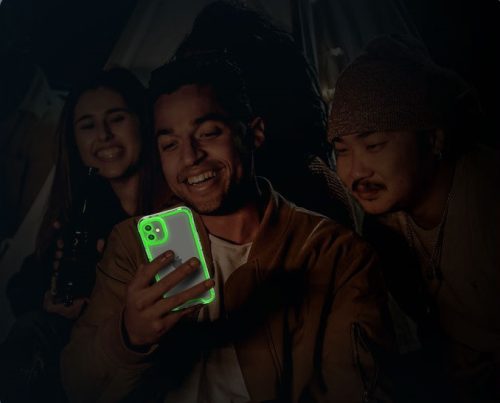 Apple iPhone 11 foszforeszkáló / sötétben világító szilikon tok, rózsaszín