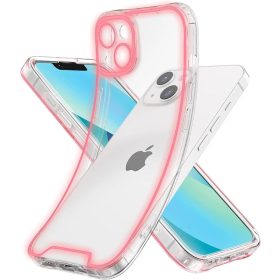   Apple iPhone 12 foszforeszkáló / sötétben világító szilikon tok, rózsaszín