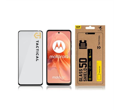 Tactical Glass Shield 5D Motorola G04 kijelzővédő üvegfólia, fekete