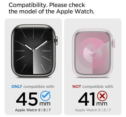 Spigen Lite Fit Pro Apple Watch 9 / 8 / 7 45mm / SE (2nd / 1st Gen) / 6 / 5 / 4 44mm tok / szíj, fekete