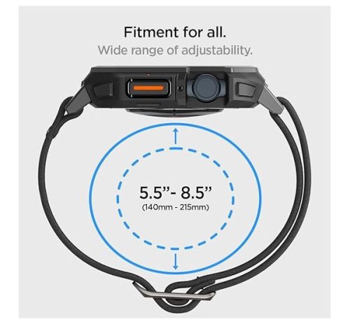 Spigen Lite Fit Pro Apple Watch 9 / 8 / 7 45mm / SE (2nd / 1st Gen) / 6 / 5 / 4 44mm tok / szíj, fekete