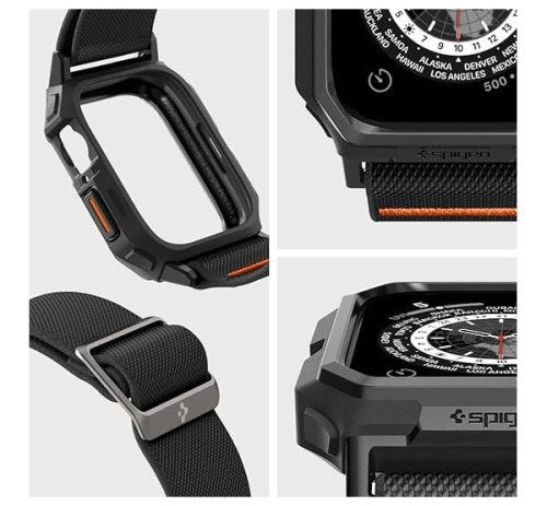 Spigen Lite Fit Pro Apple Watch 9 / 8 / 7 45mm / SE (2nd / 1st Gen) / 6 / 5 / 4 44mm tok / szíj, fekete