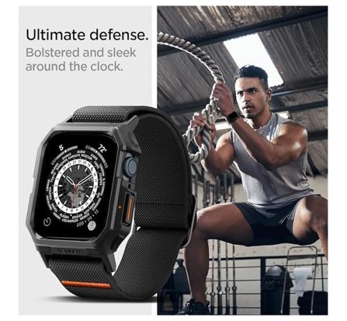 Spigen Lite Fit Pro Apple Watch 9 / 8 / 7 45mm / SE (2nd / 1st Gen) / 6 / 5 / 4 44mm tok / szíj, fekete
