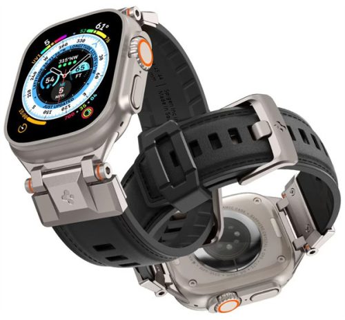 Spigen DuraPro Armor Apple Watch Ultra 3 / 2 / 1 49mm / 10 /  9 / 8 / 7 45mm / SE / 6 / 5 / 4 44mm / 3 / 2 / 1 42mm óraszíj, fekete (AMP07591)