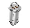 Forcell F-energy Mini autós szivargyújtó töltő 2xUSB-C, PD, 30W, ezüst