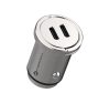 Forcell F-energy Mini autós szivargyújtó töltő 2xUSB-C, PD, 30W, ezüst