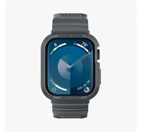 Spigen Rugged Armor Pro Apple Watch 9 / 8 / 7 45mm / SE (2nd / 1st Gen) / 6 / 5 / 4 44mm tok, sötétszürke