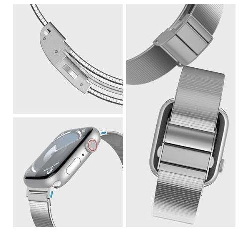 Spigen Sleek Link Apple Watch Ultra 3 / 2 / 1 49mm 10 46mm / 9 / 8 / 7 45mm / SE (2 / 1) / 6 / 5 / 4 44mm / 3 / 2 / 1 42mm szíj, ezüst